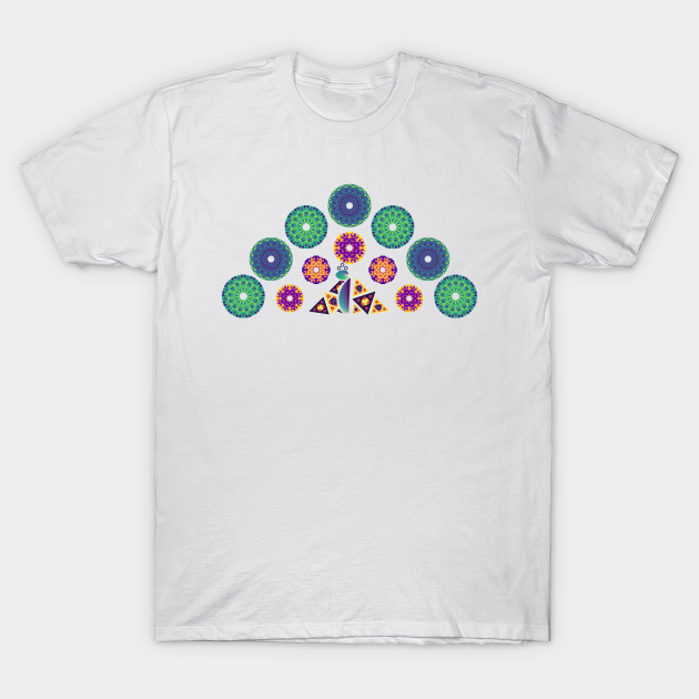 Mandala Peacock | Rainbow Polygons White T-Shirt, data science, data, data nerd, data analytics, computer science, computer programming, software engineer, big data, artificial intelligence, machine learning, artverse, tanzelle oberholster, teepublic